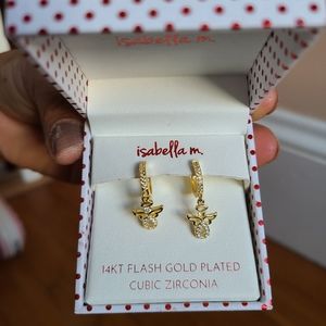 Isabella M. 14k Flash Gold Plated Cubic Zirconia